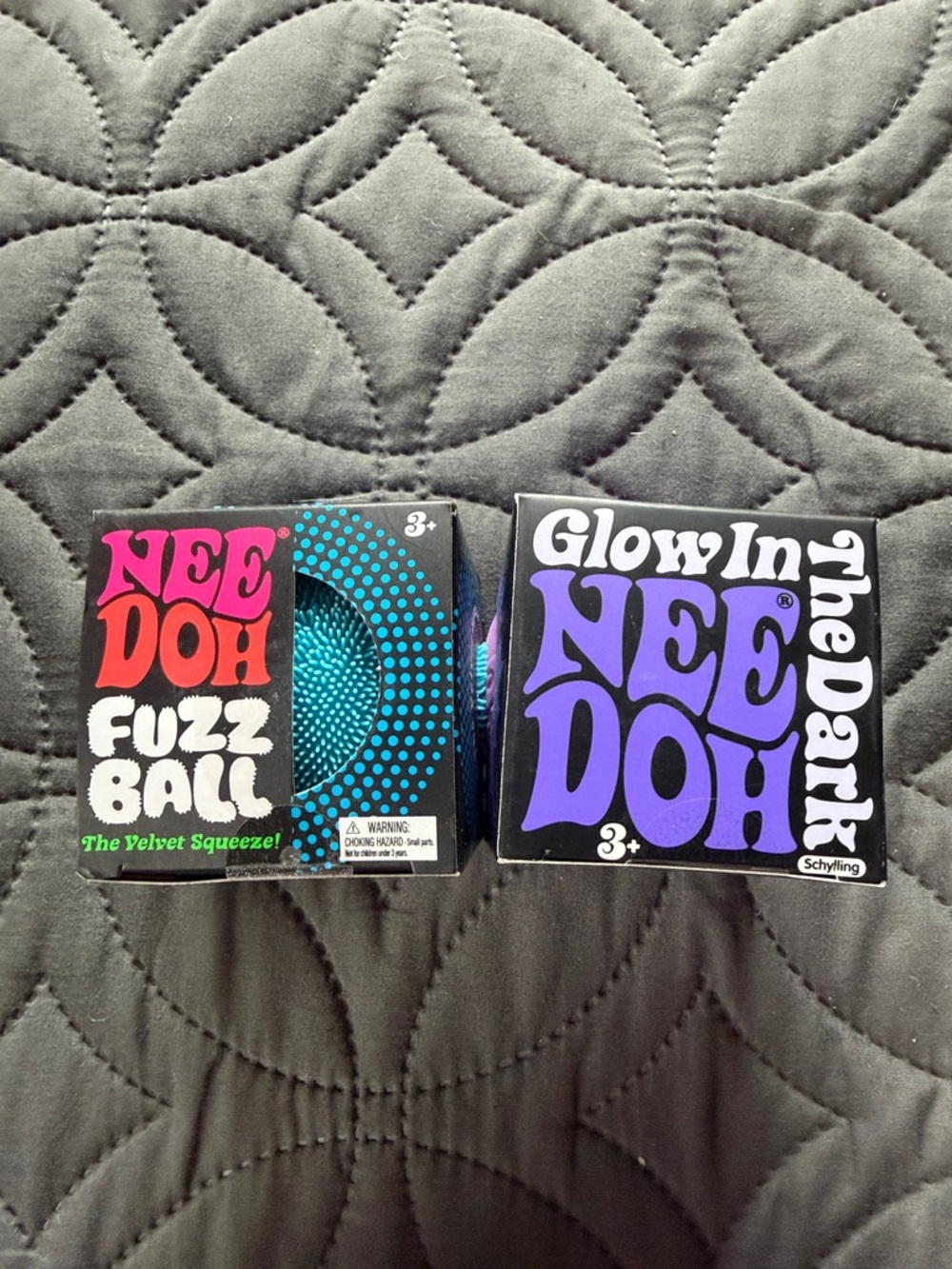 Nee Doh Set of 2 - Fuzz Ball & Groovy Glowing Glob